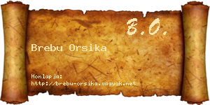 Brebu Orsika névjegykártya